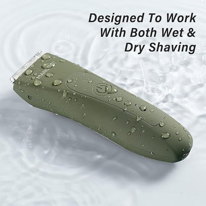 MANSPOT Manscape Hair Finishing Trimmers, Pubic Hair Trimmer for Men and Women, Electric Ball Trimmer Pubic Shaver,Hypoallergenic Ceramic Blade Heads,Waterproof Wet/Dry Groin Shaver,20 Times Usage