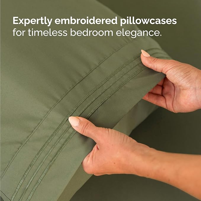 Twin Size 3 Piece Sheet Set - Comfy Breathable & Cooling Bed Sheets Set - Hotel Luxury Bedding for Women, Men, Kids, Teens, Boys & Girls - Deep Pockets, Soft and Wrinkle Free - Oeko-Tex - Sage Green