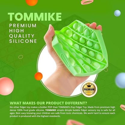 TOMMIKE Hexagon Push Pop Fidget Toy Bubble Sensory for Anxiety & Stress Relief Special Needs Autism Learning Office School Game Crafts Kids Adults (Ultimate Gray)
