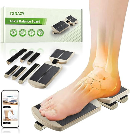 Ankle Balance Board Foot Strengthener with Adjustable Shape Balance Rods for Enhancing Ankle Strength, Posture Correction, and Stability Training