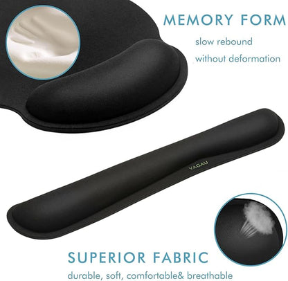 Ergonomic Mouse Pad with Wrist Rest Premium Memory Foam Keyboard and Mouse Wrist Rest Pads Set- for Comfortable Typing &Wrist Pain Relief (Pack of 4)