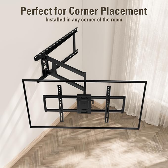 Mounting Dream Long Arm TV Wall Mount for 37-75 Inch TV, Corner TV Wall Mount with 32” Long Extension, Full Motion TV Mount Swivel & Tilt, Fits Max VESA 600x400mm,100 lbs, 16”,18”,24” Studs MD2285-LA