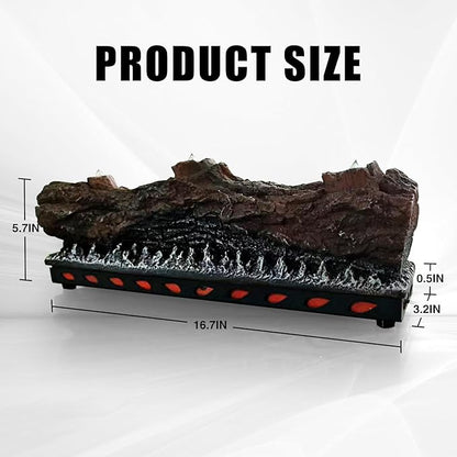 Electric Fireplace Logs Realistic Flame Effect with Candle LED Flame Light USB Powered Electric Fireplace Insert Log Remote Control Home Decoration 16 Inches