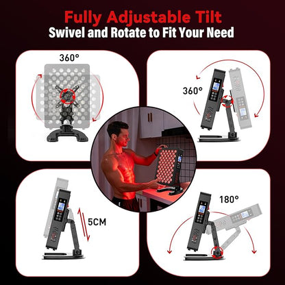 Red Light Therapy Panel, Multiple Adjustable Light Therapy for Body and Face with Timer and Remote, 70 LEDs, Touch Screen Red Near Infrared Light Panel 630-940nm for Skin Health, Energy, Recovery