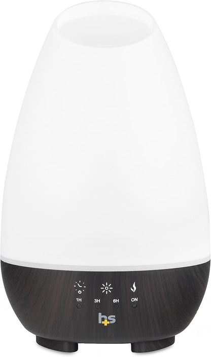 HealthSmart 500ML Essential Oil Diffuser for Large Rooms, Cool Mist Humidifier and Aromatherapy Diffuser, Adjustable Timer, Mist Mode and 7 LED Light Colors, White (Pack of 1)