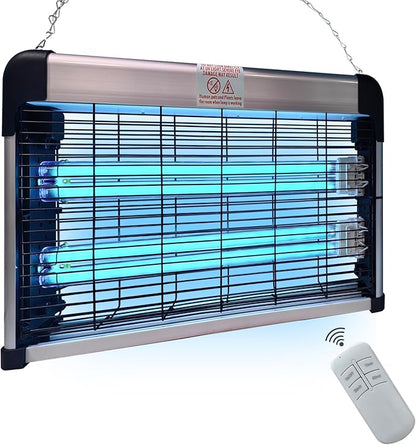 UV Light Sanitizer with Ozone 76 Watts (2x38W), UVC Disinfection Lamp w/Remote Control, Odor and Dust Mite Removal, Ultraviolet Light for Kitchen/Basement/Bathroom Black