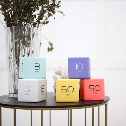 mooas Cube Timer (Mint), Flip Timer Productivity Timer, Time Management, Block Timer Kids Cube Timer Kitchen Timer Desk Timer for Studying Workout Classroom 1, 3, 5, 10 min Timer Setting