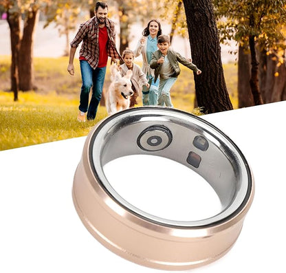 FOSA Smart Health Ring, NFC Sleep Monitor with Temperature Tracking, Step Counter, IP68 for Video Scrolling, Book Page Flipping (Gold)