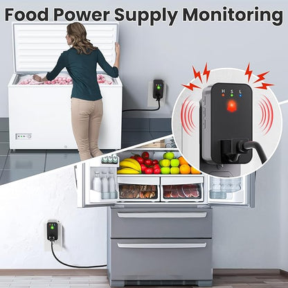 Power Failure Alarm WiFi, Smart Power Outage Alarm with App Notifications, Mini Size Freezer Alert with Loud 110dB & LED Indicator & Voltage Detection, Home Power Monitor for GFCI Trips, Sump Pump ﻿