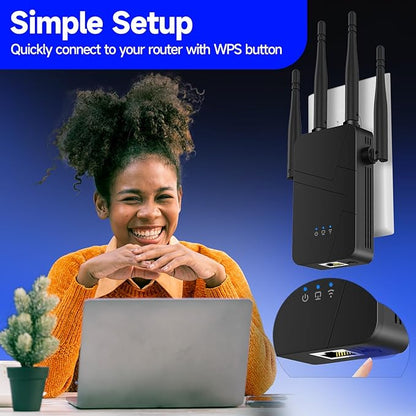 2026 WiFi Extender Signal Booster for Home, 15000sq.ft Wireless Internet Repeater, Long Range WiFi Booster and Signal Amplifier w/Ethernet Port, WiFi Router Extender Support 99% Devices, 1-Tap Setup