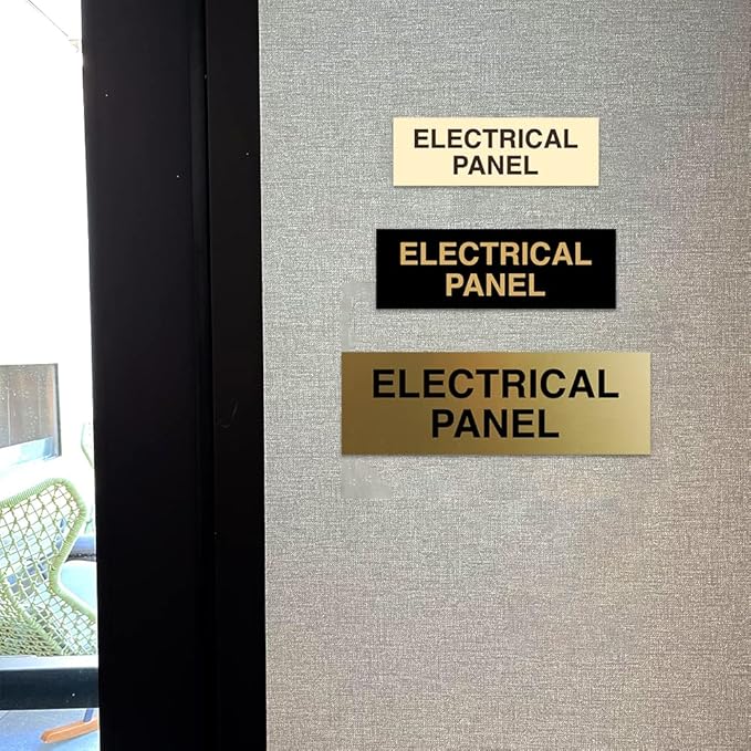 All Quality Basic Electrical Panel Sign - Fire Regulation Safety Compliance Sign - Blue - Large (1 Pack)