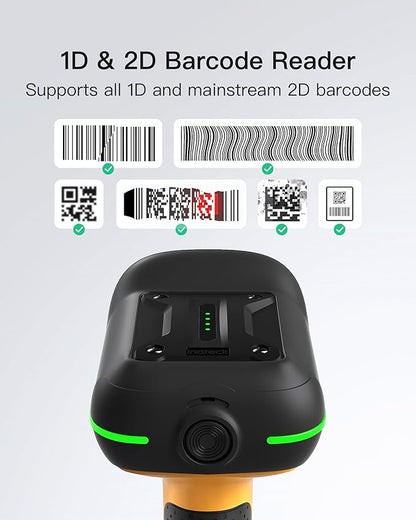 Inateck Industrial Barcode Scanner Bluetooth, 1D 2D QR Code Scanner Wireless with IP67 Waterproof and Dustproof, Handscanner with App & SDK, BCST-75
