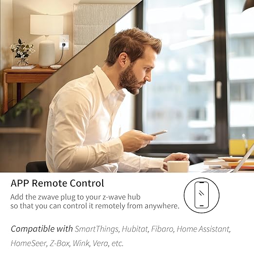 Minoston 800 Zwave Plug Smart Outlet Switch LR, Z-Wave hub Required, Bult in Zwave Repeater, Compatible with SmartThings, Hubitat, Wink, Compatible with Alexa Google Assistant, White, 2 Pack (MP31Z)