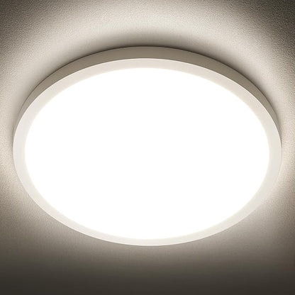 SunRider LED Flush Mount Ceiling Light Fixture, 4000K Neutral White, 2400LM, 12 Inch 24W Round Ceiling Lights, 240W Equiv. Panel Lamp, Non-Dimmable