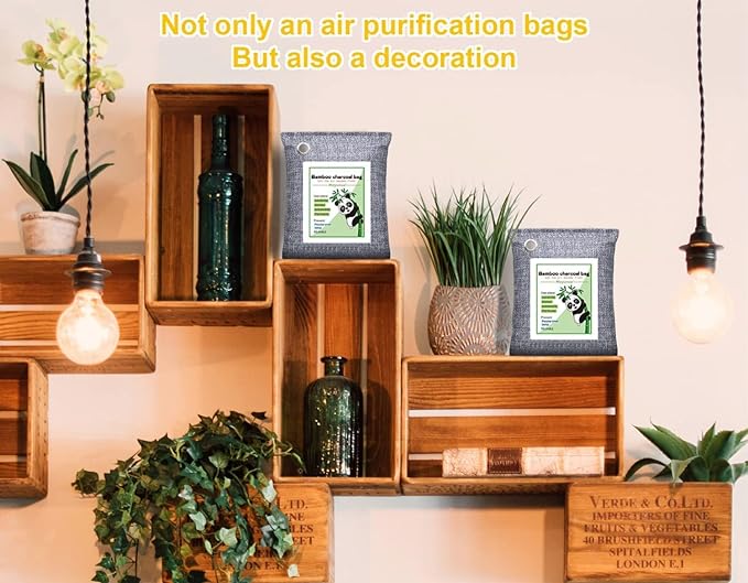 Mayunuo Activated Charcoal Odor Absorber for Strong Odor, Basement, Cars, Closets, Shoes, Smoke. 16 Pack Bamboo Charcoal Air Purifying Bags Deodorizer Odor Eliminator for Home