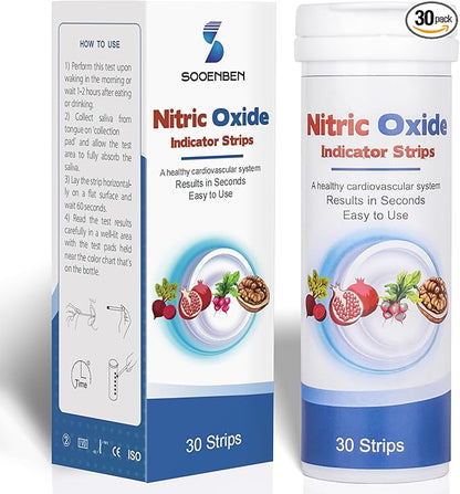 Nitric Oxide Test Strips, Test Salivary Nitrite Levels, Monitoring The Effect of Nitric Oxide Supplements, Nitric Oxide Indicator Strips, Easy to Use and Fast Result