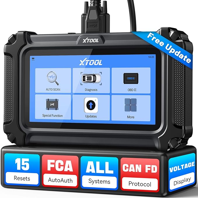 XTOOL D6 OBD2 Scanner, 2026 Full System Diagnostic Scan Tool, Free Update Car Scanner with 15 Services, Crank Sensor Relearn, Throttle Relearn, Oil Reset, ABS Bleed, FCA & CAN FD