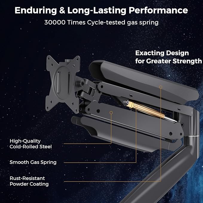 Curved Monitor Mount Dual Monitor Arm up to 35" Screens, Max 28.6lbs Each, Heavy Duty Ultrawide Monitor Arm,Swivel -90° to +90°, Tilt -45° to +90°,Rotate 360°,VESA 75x75&100x100,for Curved/Flat