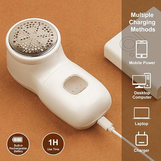 Fabric Shaver Lint Remover Sweater Shavers to Remove Pilling,Rechargeable Sweater Defuzzer with 2 Extra Blades, Fuzz Remover for Clothes Couch Furniture