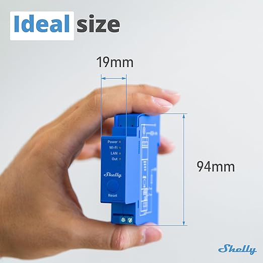 Shelly Pro 1 | Wi-Fi & LAN, 1-Channel Smart Relay Switch | Home Automation | Bluetooth Gateway | Compatible with Alexa & Google Home | No Hub Required | Remote Control | Timer Schedule | Dry Contacts