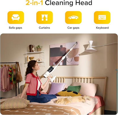 roborock H60 Cordless Stick Vacuum Cleaner, 115AW Suction Power, 60-Min Runtime, 90° Bendable Tube, Dust-Revealing LED, Anti-Tangle Cordless Vacuum Cleaners for Home, Carpets, Hard Floors & Pet Hair