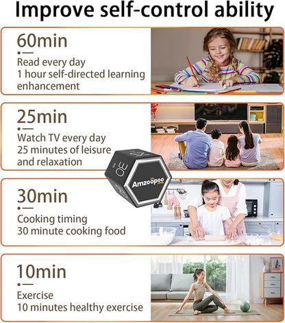 Timer,kitchen timers,magnetic digital visual pomodoro cube countdown timer,1,5,10,25,30,60 min desk productivity flip timers for classroom cooking baking fitness study,easy for seniors & kids
