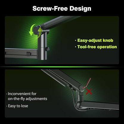 AA AUDIO ACCESSORY Low Profile Mic Boom Arm with Gold Series Star Quad XLR Cables 10ft
