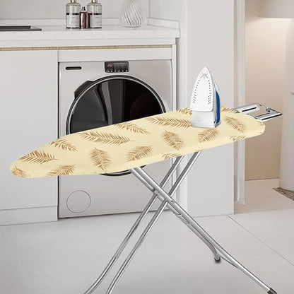 ZCFYGDX Ironing Board Covers,Elastic Edge 3 Bottom Nylon Buckle Straps, Stain Resistant & Resistant Scorch, Easy to Installation Fasteners Minimalist Palm Leaf Print Decor Size-M 15 x 48