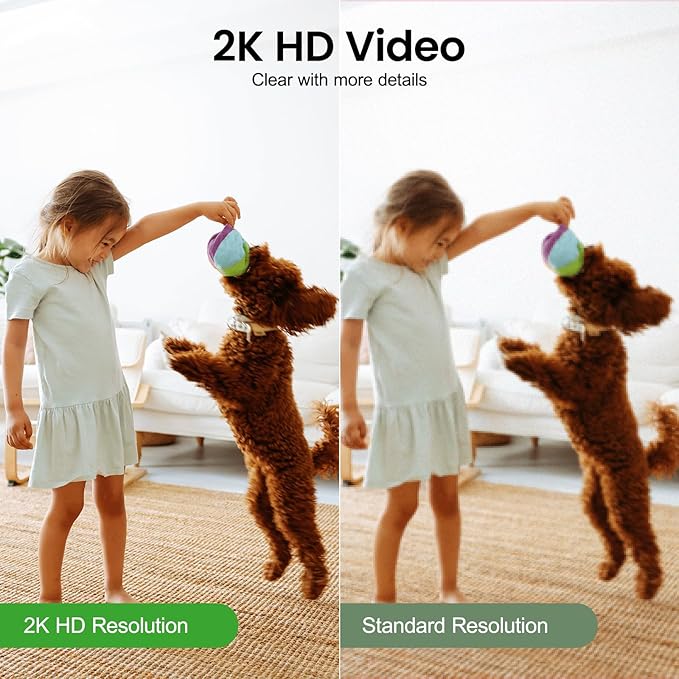 INFIYA 360 Cameras for Home Security-Indoor Camera Monitoring Baby/Nanny with 2K High Resolution & One-Tap Call, 24-7 Local Storage, Compatible with Alexa/Google Home, K7 4Pack (2.4GHz Wi-Fi Only)