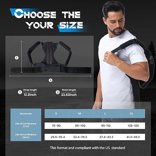 Posture Corrector for Men and Women, Adjustable Back Brace for Back, Neck and Shoulder Pain Relief, Back Support for Scoliosis, Hunchback, Hump, Thoracic, Spine Corrector