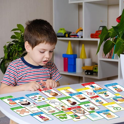 40PCS Autism Communication Cards for Speech Delay Children and Adults Special Needs Visual Aid Language Learning Cue Cards Special Ed Feelings Emotions Flash Cards for Autism Communication