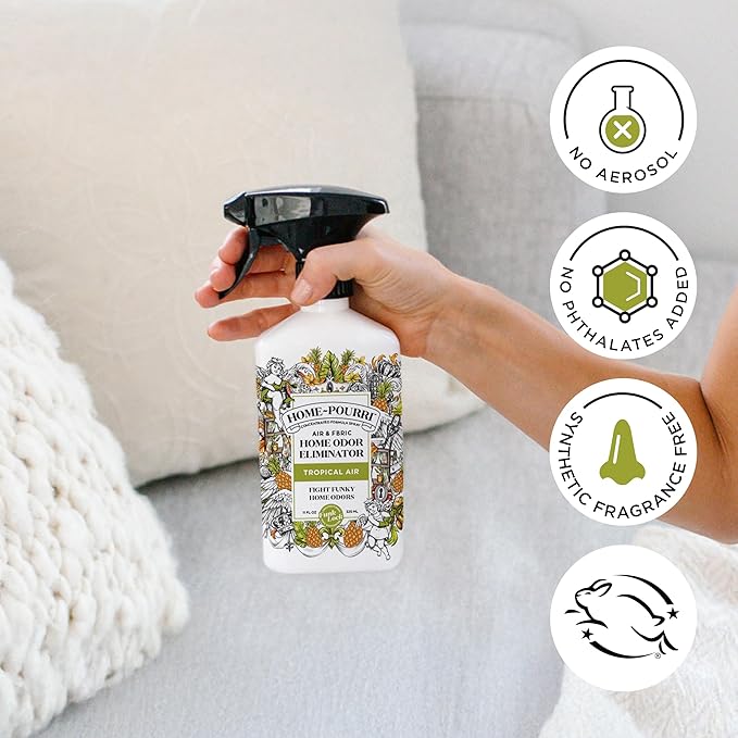 Home-Pourri Air + Fabric Multi-Purpose Odor Freshener Spray, Tropical Air, 11 Fl Oz - Pineapple, Jasmine and Sandalwood