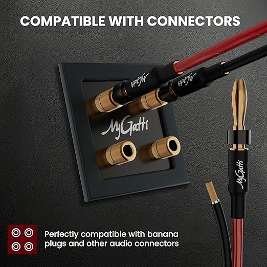 Mygatti 14/2 Gauge Speaker Wire 20FT, 14/2 AWG 2 Conductors OFC Pure Copper Electrical Red Black Cable for Car Speakers Stereo, Home Theater, Automotive Wire, Aluminum Foil Shield, Flexible Clear PVC