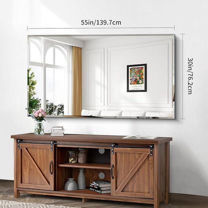 CILIBER Large Beveled Mirror, 30x55 Frameless Beveled Bathroom Mirrors for Over Sink, Upgraded Shatterproof Beveled Frameless Vanity Mirror for Bathroom,Bedroom,Living Room and Entryway