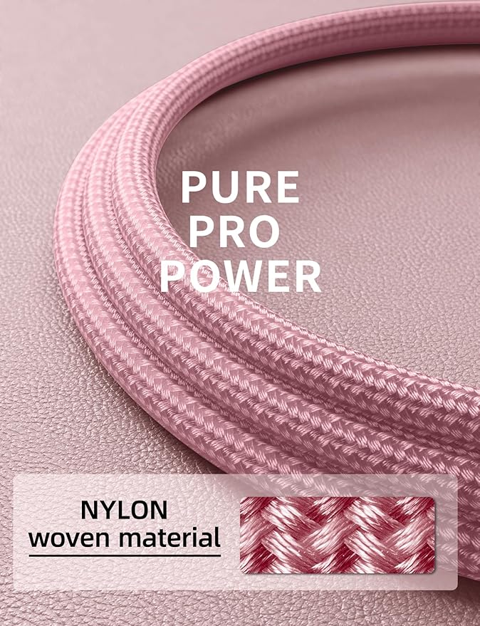 USB C Cable 10FT, 2Pack Long USB A to USB C Charger Cable, Type C Cable Fast Charging Upgraded Extra Durable Braided USBC Cord Compatible with iPhone 17 16 15 Pro Max/LG and More USB C Devices-Pink