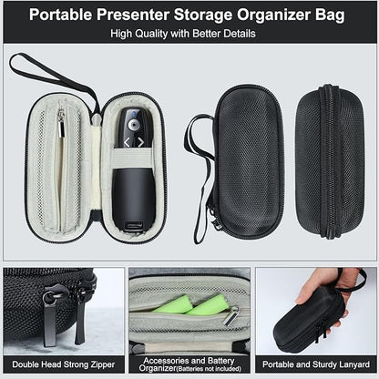 ELISWEEN Wireless Presenter with Carry Case, Presentation Clicker with Protective Storage Bag, Presentation Remote for Powerpoint, Mac, Computer, Laptop