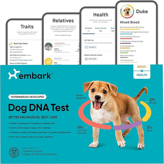 Embark Breed & Health Kit - Dog DNA Testing Kit - Discover Breed, Ancestry, Relative Finder, Genetic Health, Traits, Allergy Risk Scores