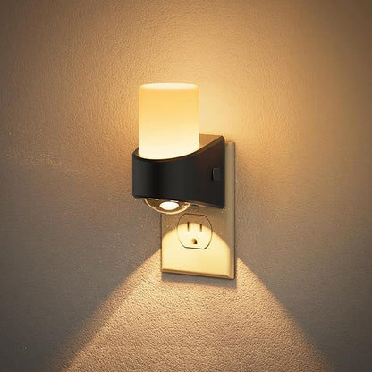 JandCase LED Night Lights Plug into Wall, Decorative Night Light with Dusk to Dawn Sensor, Adjustable Brightness, 3000K Warm White Nightlight Plug in for Kids, Bathroom, Hallway, Bedroom, Stairway