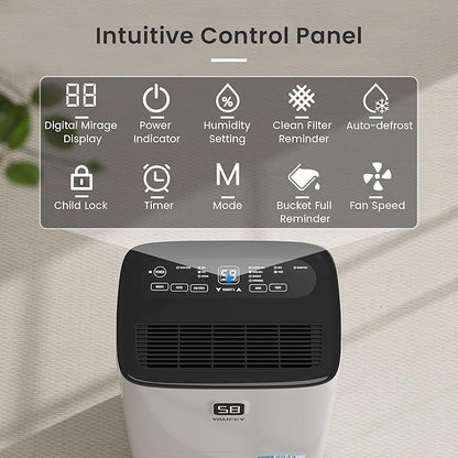 Yaufey 80 Pints Energy Star Dehumidifier for Home, Basement and Large Room up to 5500 Sq. Ft., with Drain Hose, Timer, Intelligent Humidity Control and Large Water Tank