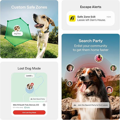 New Fi Series 3+ Smart Dog Tracker Collar [12 Month Membership Included] GPS Tracker for Dogs with Health & Behavior Monitoring, Escape Alerts, Waterproof, LED, Apple Watch Compatible (Yellow, Medium)