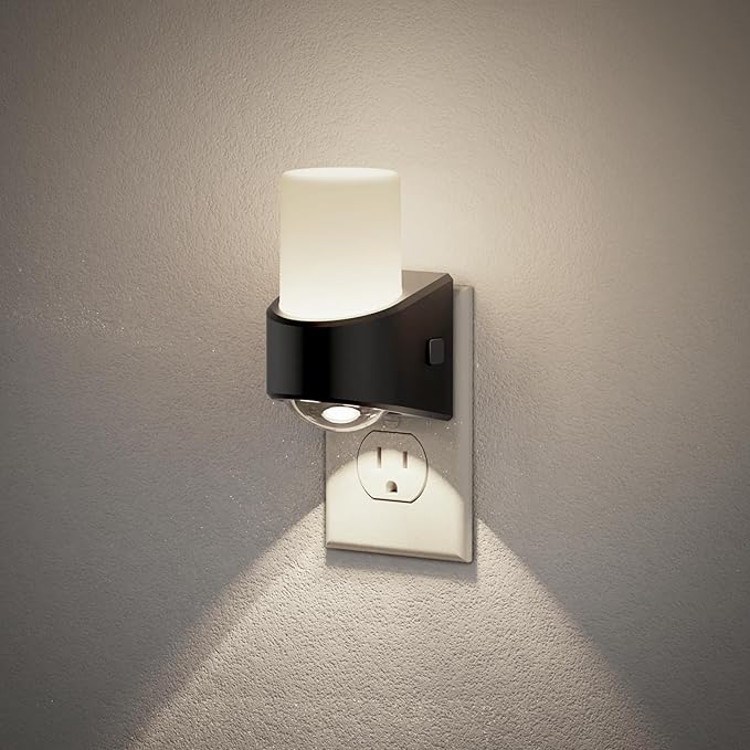 JandCase LED Night Lights Plug into Wall, Decorative Night Light with Dusk to Dawn Sensor, Adjustable Brightness, 5000K Daylight White Nightlight Plug in for Kids, Bathroom, Hallway, Bedroom, Stairway