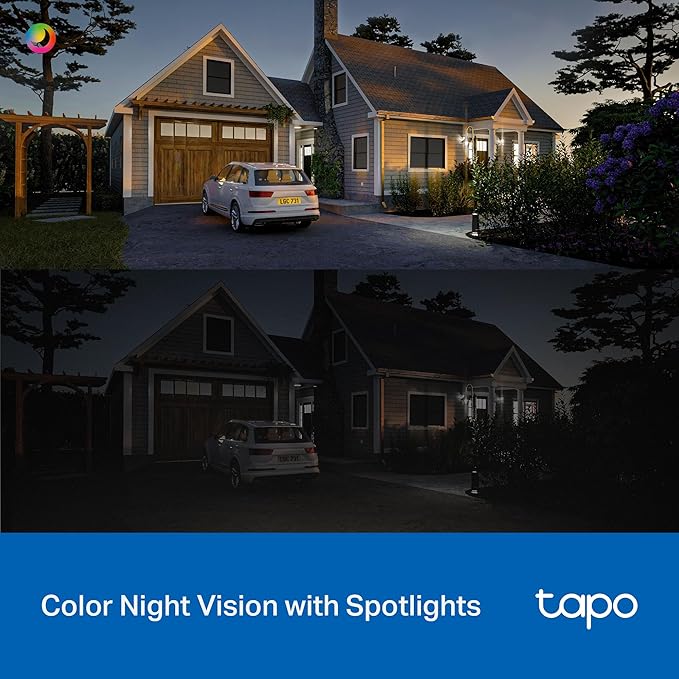 Tapo 3K 5MP Pan/Tilt Indoor/Outdoor Security Camera, Free Person/Vehicle/Baby Cry Detect & 360° Motion Track, Color Night, SD/Cloud, Wrks w/Alexa & Google Home, 2.4 GHz WiFi, HybridCam 360