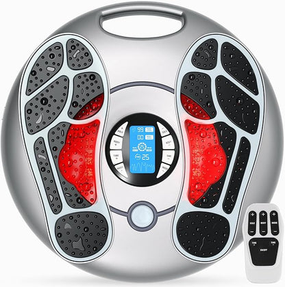 Foot Massager for Neuropathy, EMS TENS Foot Stimulator for Circulation and Pain Relief, TENS Unit Muscle Stimulator with 4 Electrode Pads, FSA Eligible Items Only List HSA, Fits Up to 11"
