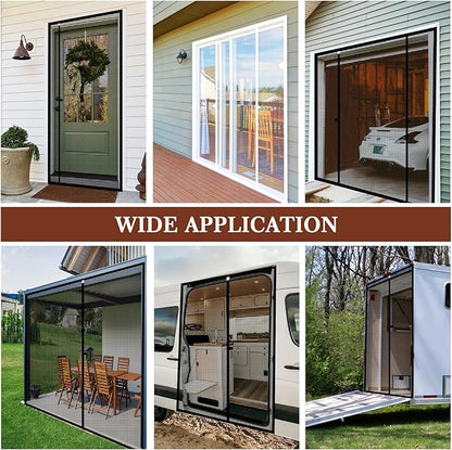 Yotache Custom Magnetic Screen Door, Anti-Tearing Reinforced Screens for Patio, Balcony, Front, Sliding Door