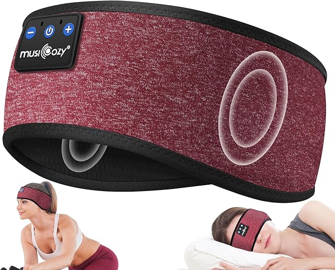 MUSICOZY Sleep Headphones Wireless Bluetooth 5.4 Headband, Music Sports Sleeping Headband Headphones Earbuds Earphones for Women Girls Mom Workout Running Jogging Yoga Cool Gadgets Unique Gifts
