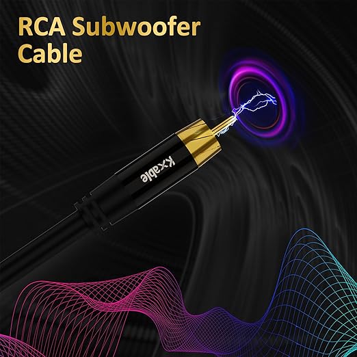 Subwoofer Cable RCA to RCA Audio Cable 30FT, Digital Coaxial Audio Cable, Premium S/PDIF RCA Cord for Home Theater, HDTV, Subwoofer, Hi-Fi System, Amplifier, 22AWG Tinned Copper, Double Shielded