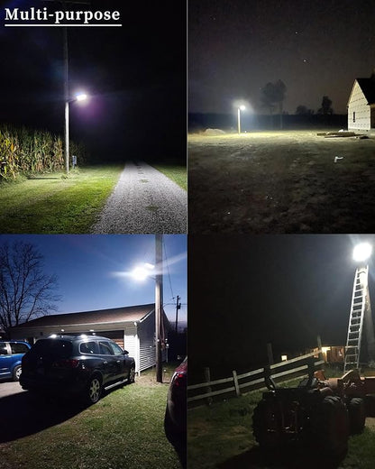 Ofuray Of-2600W Solar Street Lights Outdoor,268000LM Solar Security Flood Lights Parking Lot Lights Dusk to Dawn, 6500k Waterproof Led with Remote Control Motion for Street,Court,Barn