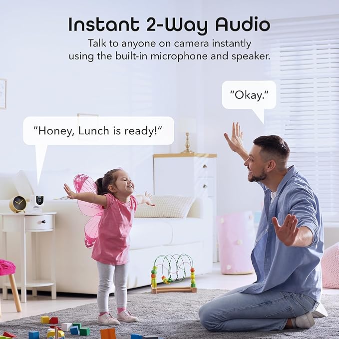Geeni Mini 1080P Indoor/Outdoor Security Camera 2-Pack, Smart WiFi Cameras with Motion & Sound Detection, Night Vision, 2-Way Audio, Cloud & MicroSD Card Storage, Compatible with Alexa & Google