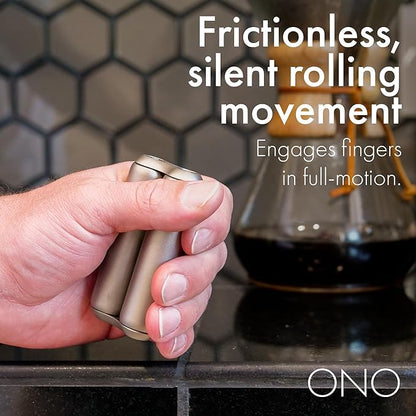 ONO Roller - Handheld Fidget Toy for Adults | Help Relieve Stress, Anxiety, Tension | Promotes Focus, Clarity | Compact, Portable Design (Titanium, Junior Size - Titanium)
