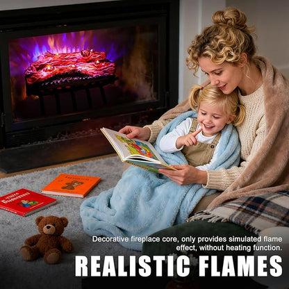 Electric Fireplace Logs Realistic Flame Effect Candle LED Flame Light USB Powered Electric Fireplace Remote Control Fireplace Placement Home Decoration 12.4*5.91*7.87 In No Heat Function